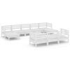vidaXL 11-tlg. Garten-Lounge-Set Wei&szlig; Massivholz Kiefer