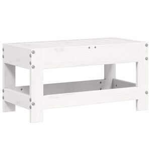 vidaXL Gartenhocker Wei&szlig; 62x30x32 cm Massivholz Kiefer