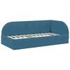 vidaXL Eckbettgestell mit Matratze mit Kopfteil 2 pcs Blau Samt