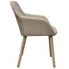 vidaXL Esszimmerst&uuml;hle 2 Stk. Beige Stoff und Massivholz Eiche