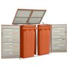 vidaXL M&uuml;lltonnenbox f&uuml;r 2 Tonnen 138x77,5x112,5 cm Edelstahl