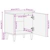 vidaXL Nachttisch Hellgrau 40x33x46 cm Massivholz Mango