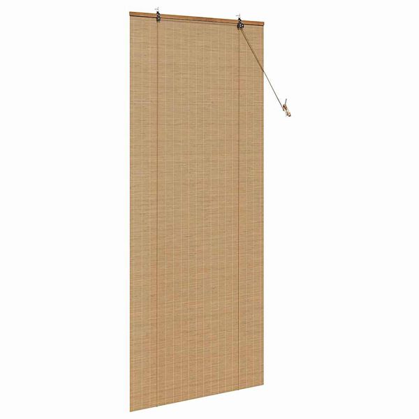 vidaXL Rollo mit Vorh&auml;ngen Braun 90 x 220 cm Bambus