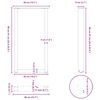 vidaXL Bartischbeine U-Form 2 Stk. Wei&szlig; 40x(90-91) cm Stahl