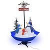 vidaXL Weihnachtsbaum mit Schnee und Schirm-Fu&szlig; Blau 170 cm PVC