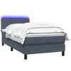 vidaXL Boxspringbett mit Matratze & LED Dunkelgrau 90x220 cm Samt