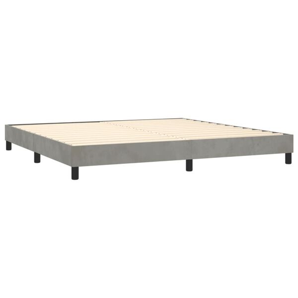 vidaXL Boxspringbettgestell Hellgrau 200x200 cm Samt