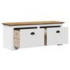 vidaXL Flurbank BODO Wei&szlig; und Braun 114x40x45 cm