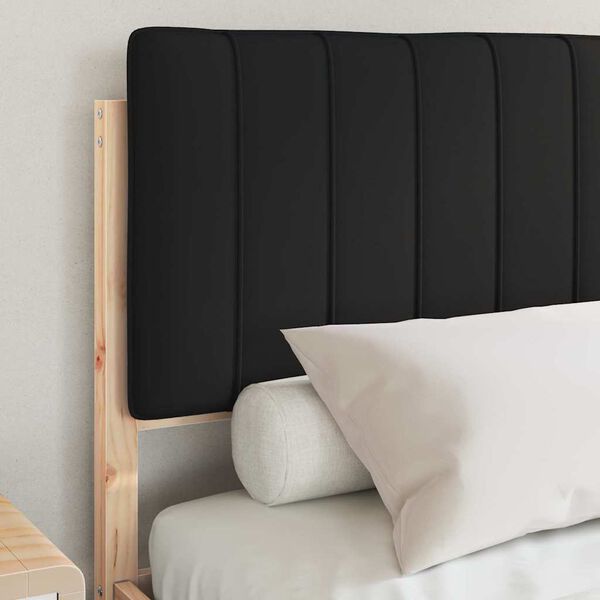 vidaXL Bettgestell mit gepolstertem Kopfteil Schwarz 140 x 200 cm