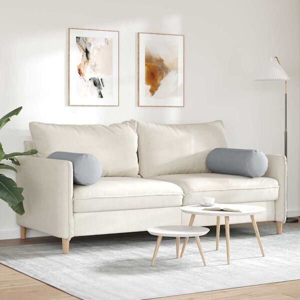 vidaXL Bolsterkissen 2 St&uuml;ck Hellgrau &Oslash; 25 x 70 cm Stoff