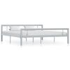 vidaXL Bettgestell Grau und Wei&szlig; Metall 180 &times; 200 cm