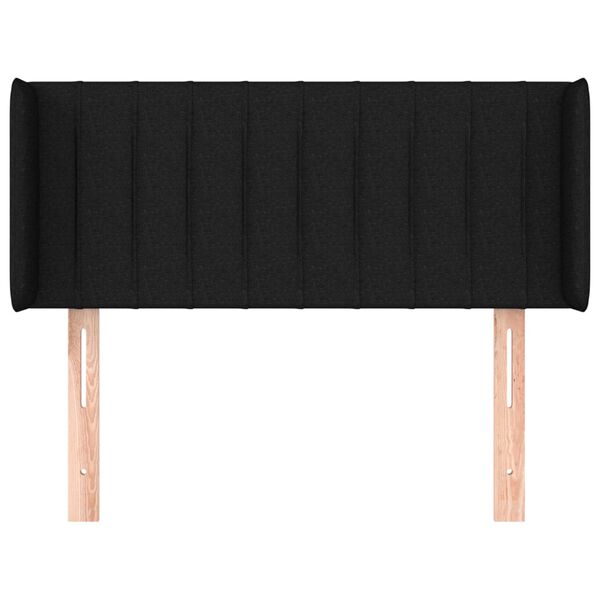 vidaXL Kopfteil mit Ohren Schwarz 103x16x78/88 cm Stoff