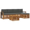 vidaXL Outdoor-Sofagarnitur mit Kissen 6 pcs Natur und Anthrazit