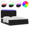 vidaXL Ottoman-Bett mit Matratzen & LEDs Schwarz 180x200 cm Samt