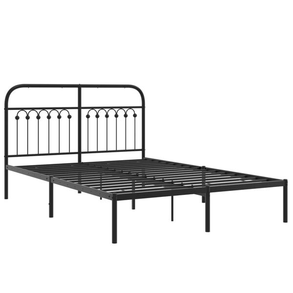 vidaXL Bettgestell mit Kopfteil Metall Schwarz 140x200 cm