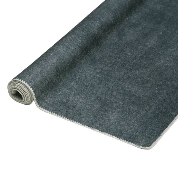 vidaXL Teppichl&auml;ufer Waschbar Faltbar Grau 60x200 cm Polyester