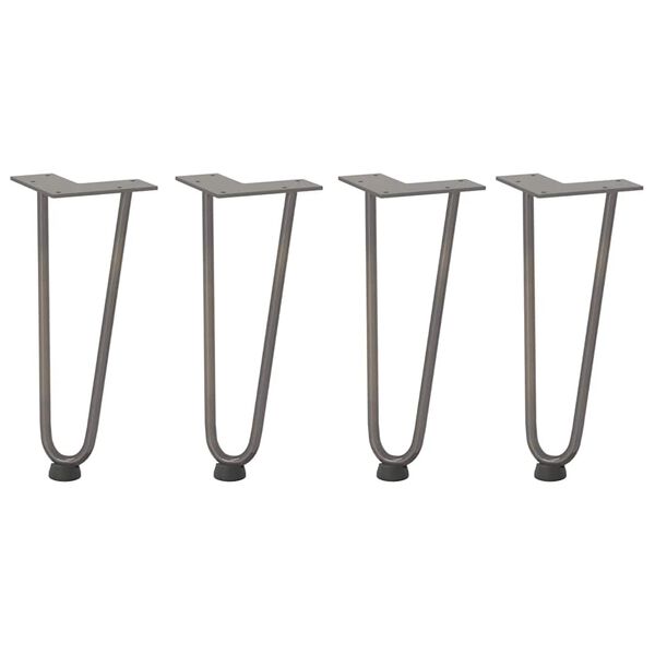 vidaXL Haarnadelbeine f&uuml;r Couchtisch 4 Stk. Naturstahl 30 cm Massivstahl