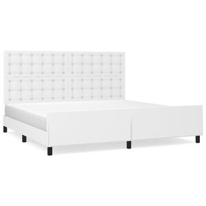 vidaXL Bettgestell mit Kopfteil Wei&szlig; 200x200 cm Kunstleder
