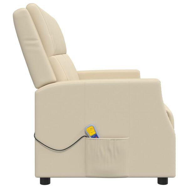 vidaXL 2-Sitzer Massagesessel Creme Kunstleder