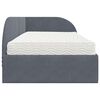 vidaXL Eckbettgestell mit Matratze mit Kopfteil 2 pcs Grau Samt