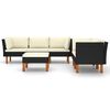 vidaXL 6-tlg. Garten-Lounge-Set mit Kissen Poly Rattan Schwarz