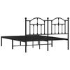 vidaXL Bettgestell mit Kopfteil Metall Schwarz 140x200 cm
