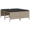 vidaXL 5-tlg. Garten-Sofagarnitur mit Kissen Hellgrau Poly Rattan