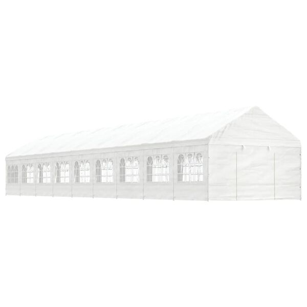 vidaXL Pavillon mit Dach Wei&szlig; 20,07x4,08x3,22 m Polyethylen