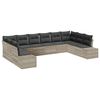 vidaXL Gartensofa-set mit Kissen 10 pcs Hellgrau Polyrattan