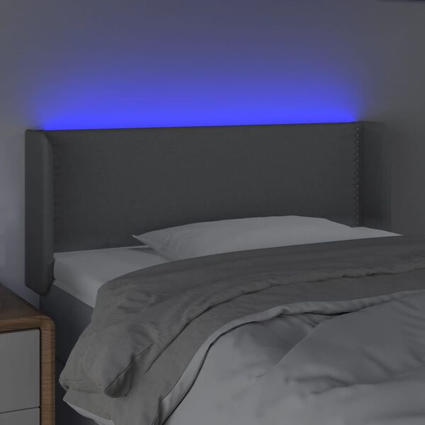 vidaXL LED Kopfteil Hellgrau 83x16x78/88 cm Stoff