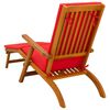 vidaXL Liegestuhl zum Verstellen und Klappen mit Kissen 2 pcs Rot