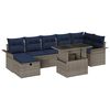 vidaXL Garten-Sofa-Set mit Kissen mit Speicher 8 pcs Grau Poly Rattan