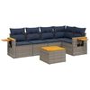 vidaXL 6-tlg. Garten-Sofagarnitur mit Kissen Grau Poly Rattan