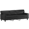 vidaXL 3-Sitzer-Sofa mit Hocker Schwarz 180 cm Kunstleder