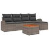 vidaXL Gartensofa-set 6 Stk. Grau Poly-Rattan