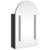 vidaXL Spiegelschrank mit LED-Beleuchtung Gew&ouml;lbt Schwarz 42x13x70 cm
