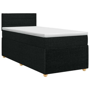 vidaXL Boxspringbett mit Matratze Schwarz 80 x 200 cm Stoff