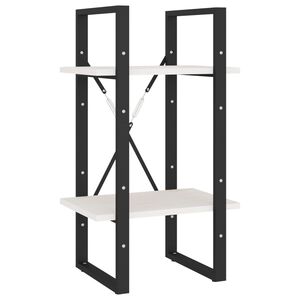 vidaXL B&uuml;cherregal 2 B&ouml;den Wei&szlig; 40x30x70 cm Massivholz Kiefer