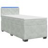 vidaXL Boxspringbett mit Matratze und LED Hellgrau Einzeln Samt