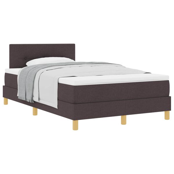 vidaXL Boxspringbett mit Matratze Dunkelbraun 120 x 200 cm Stoff