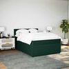 vidaXL Boxspringbett mit Matratze Dunkelgr&uuml;n 140x200 cm Samt