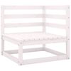 vidaXL 4-tlg. Garten-Lounge-Set Wei&szlig; Massivholz Kiefer