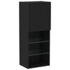 vidaXL TV-Schrankset Schwarz Eichen-Optik 40,5 x 30 x 102 cm