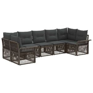 vidaXL Gartensofa-set 7 stk. 7-Sitzanzahl Grau Poly-Rattan