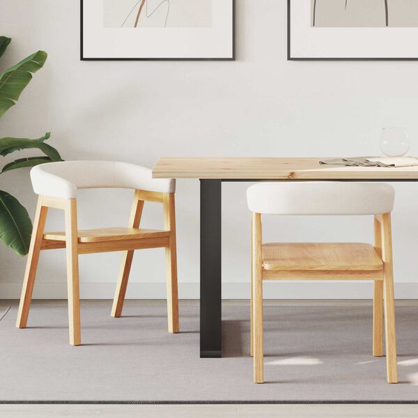 vidaXL Esszimmerst&uuml;hle 2 pcs Natur 54 x 57 x 73 cm Massives Gummiholz
