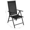 vidaXL 9-tlg. Garten-Essgruppe Klappbar Aluminium Schwarz
