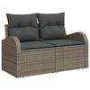 vidaXL Gartensofa-set mit Kissen mit Speicher 11 pcs Grau Poly Rattan