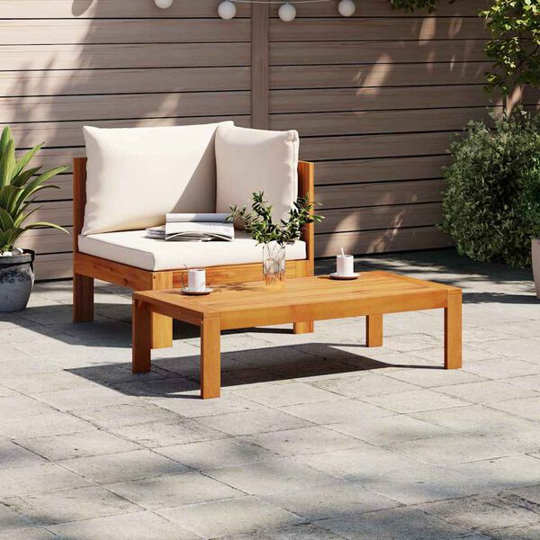 vidaXL 2-tlg. Garten-Sofa-Set mit Kissen Massivholz Akazie