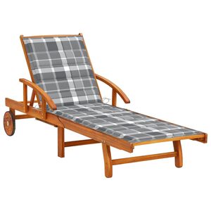 vidaXL Sonnenliege mit Auflage Akazie Massivholz