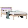vidaXL Bettrahmen mit Kopfteil Braun 80 x 200 cm Massives Kiefernholz